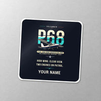 Thumbnail for Vulcanair P.68 - Original + Name - Square Sticker - Close-up