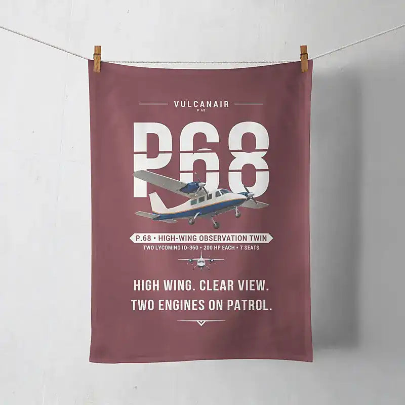 Vulcanair P.68 - Original - Towel - Dark Red
