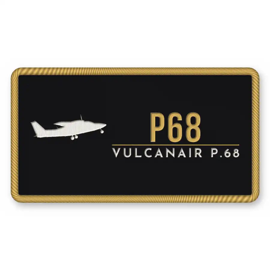 Vulcanair P.68 Patches - Rectangle - Black Gold
