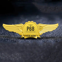 Thumbnail for Vulcanair P.68 Pilot Wing Badge - Gold + Name