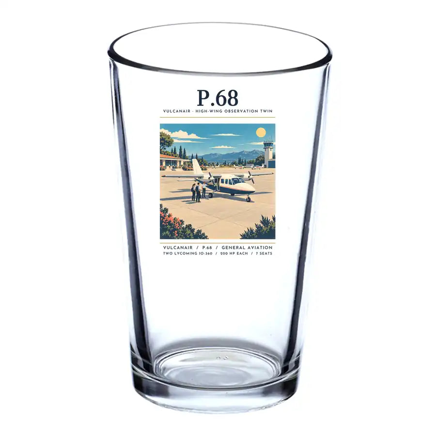 Vulcanair P.68 - Poster - Beer & Water Glass