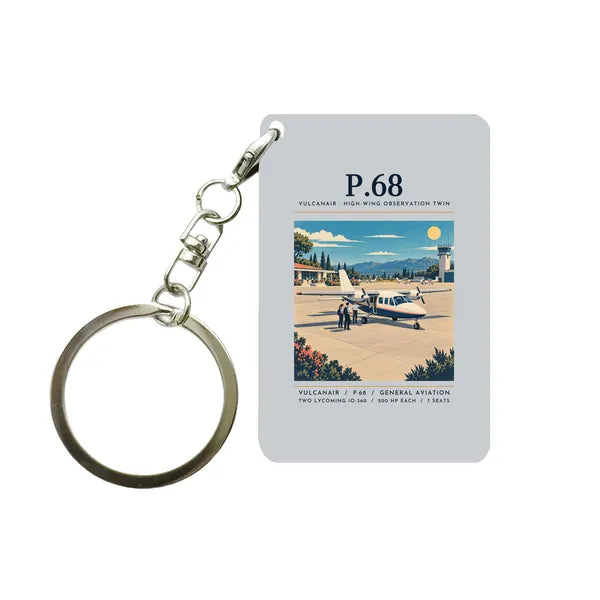 Vulcanair P.68 - Poster - Key Chain - Light Gray