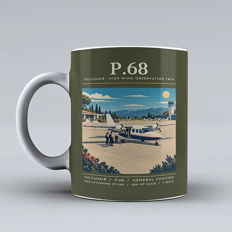 Vulcanair P.68 - Poster - Mug - Green Army