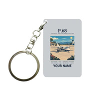 Thumbnail for Vulcanair P.68 - Poster + Name - Key Chain - Light Gray