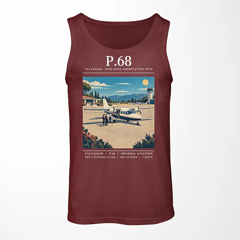 Vulcanair P.68 - Poster - Tank Top - Dark Red