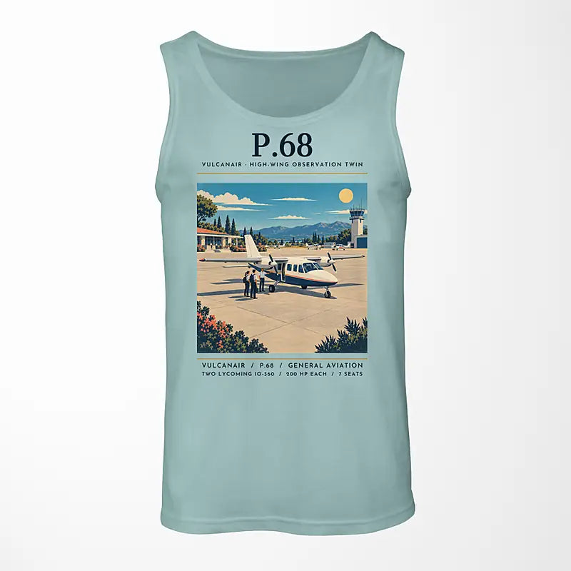 Vulcanair P.68 - Poster - Tank Top - Light Green