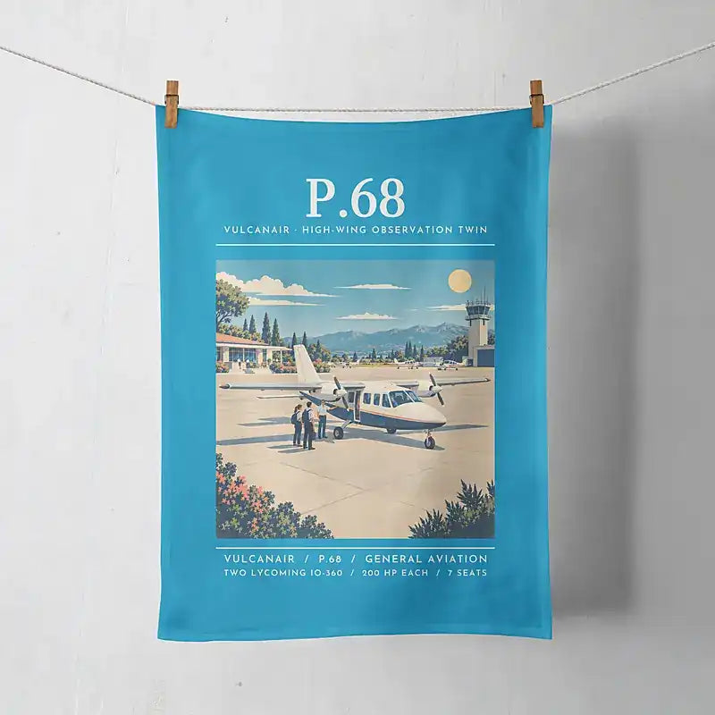 Vulcanair P.68 - Poster - Towel - Turquoise