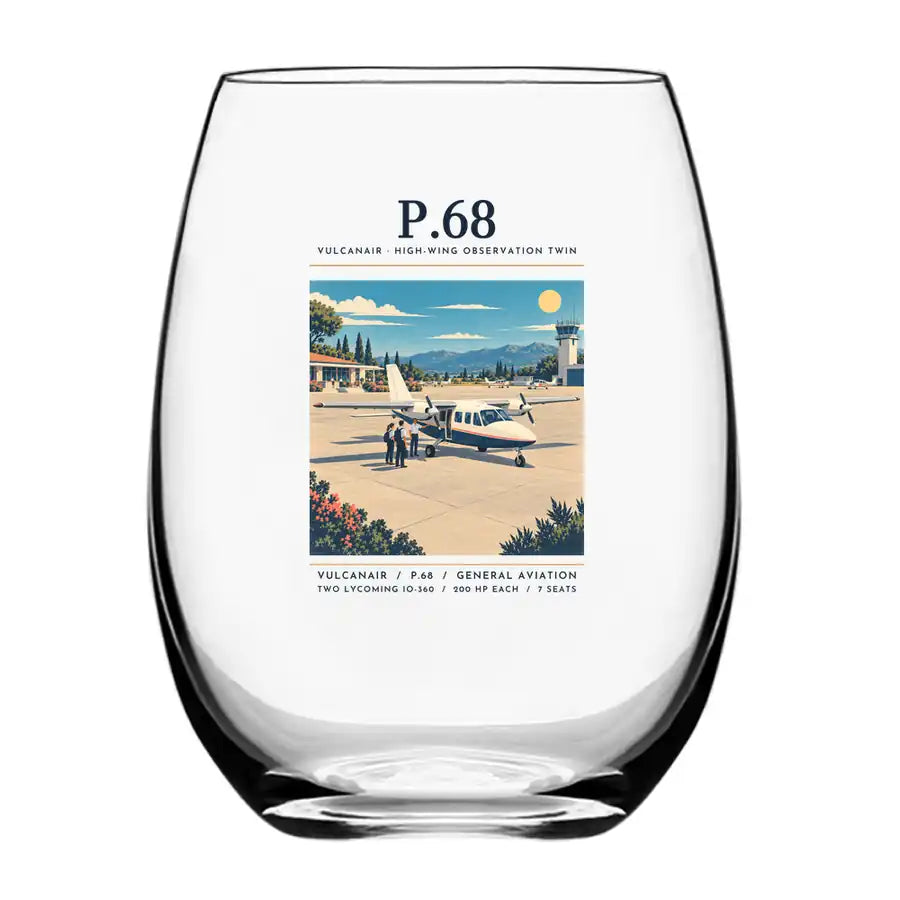 Vulcanair P.68 - Poster - Water & Drink Glass