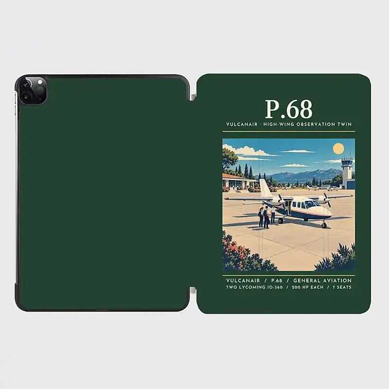 Vulcanair P.68 - Poster - iPad Case - Dark Green
