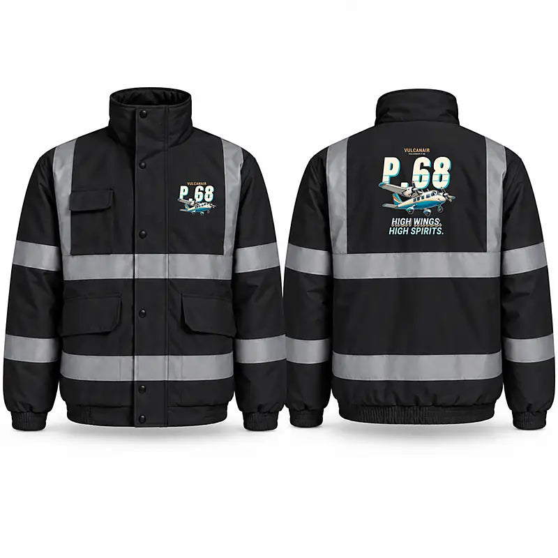 Vulcanair P.68 Reflective Winter Jackets - Cartoon - Black