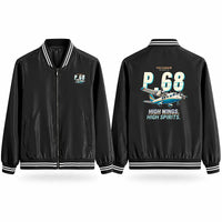 Thumbnail for Vulcanair P.68 Stylish Jackets - Baseball Collar - Cartoon - Black