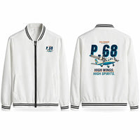Thumbnail for Vulcanair P.68 Stylish Jackets - Baseball Collar - Cartoon - White