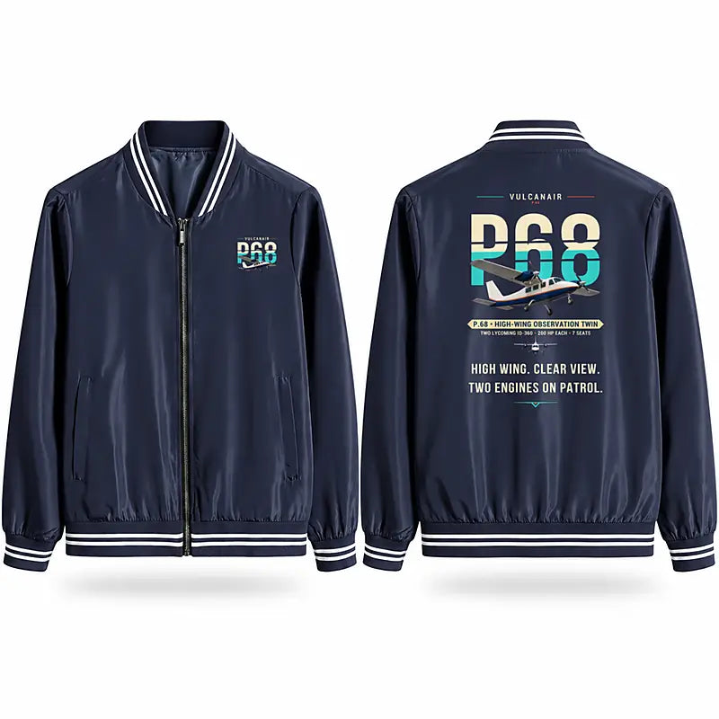 Vulcanair P.68 Stylish Jackets - Baseball Collar - Original - Navy Blue