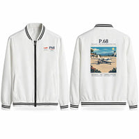 Thumbnail for Vulcanair P.68 Stylish Jackets - Baseball Collar - Poster - White