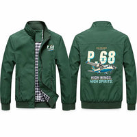 Thumbnail for Vulcanair P.68 Stylish Jackets - Stand Collar - Cartoon - Green
