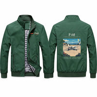 Thumbnail for Vulcanair P.68 Stylish Jackets - Stand Collar - Poster - Green