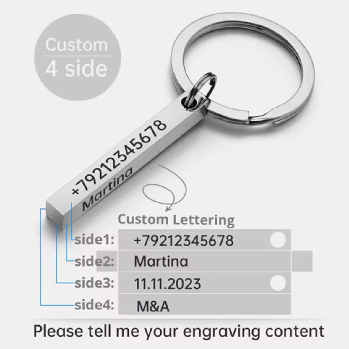 Your Custom Design & Image & Logo & Text Design  Stainless Steel Personalized Key Chains