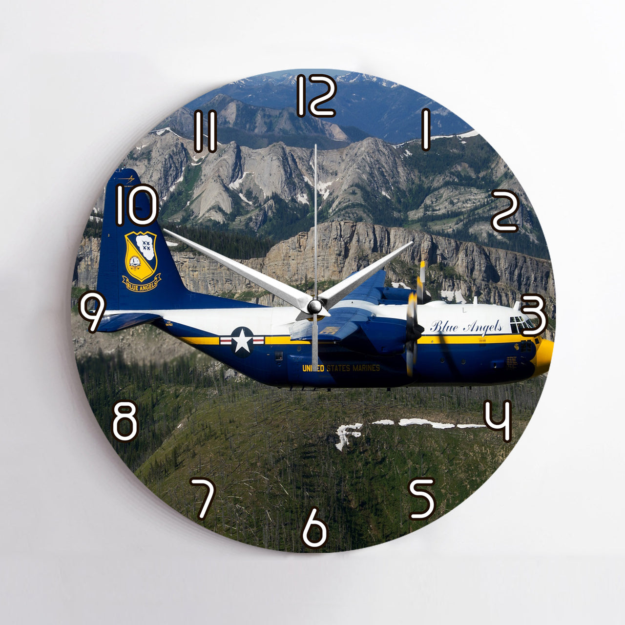 Amazing View with Blue Angels Aircraft Printed Wall Clocks