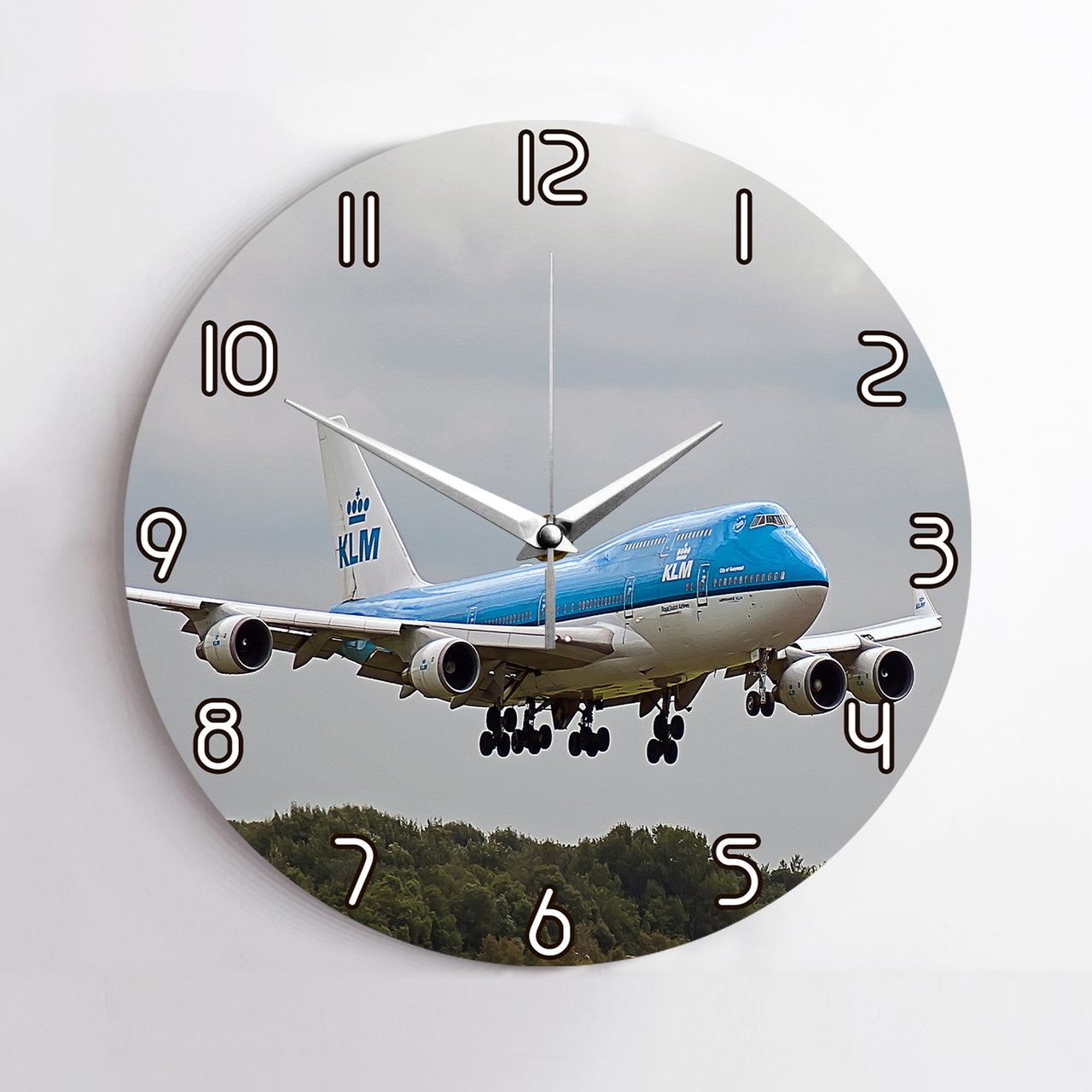 Landing KLM's Boeing 747 Printed Wall Clocks