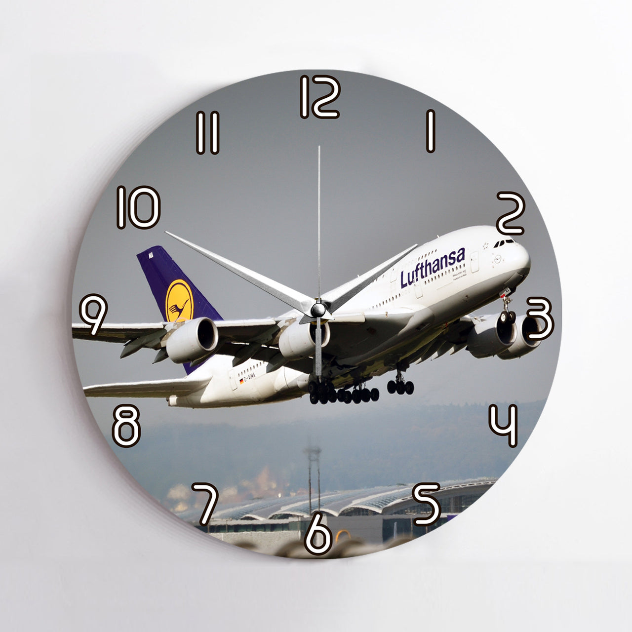 Departing Lufthansa's A380 Printed Wall Clocks