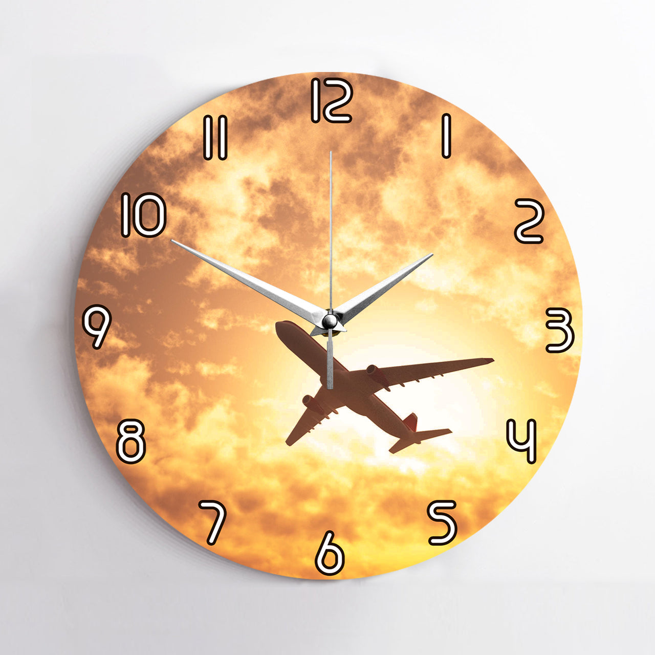 Plane Passing By Printed Wall Clocks