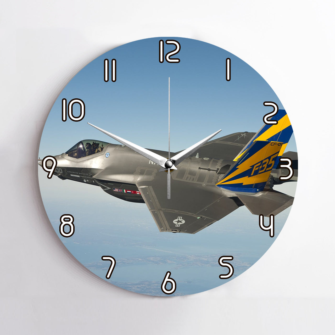 Cruising Fighting Falcon F35 Printed Wall Clocks