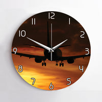 Thumbnail for Beautiful Aircraft Landing at Sunset Printed Wall Clocks