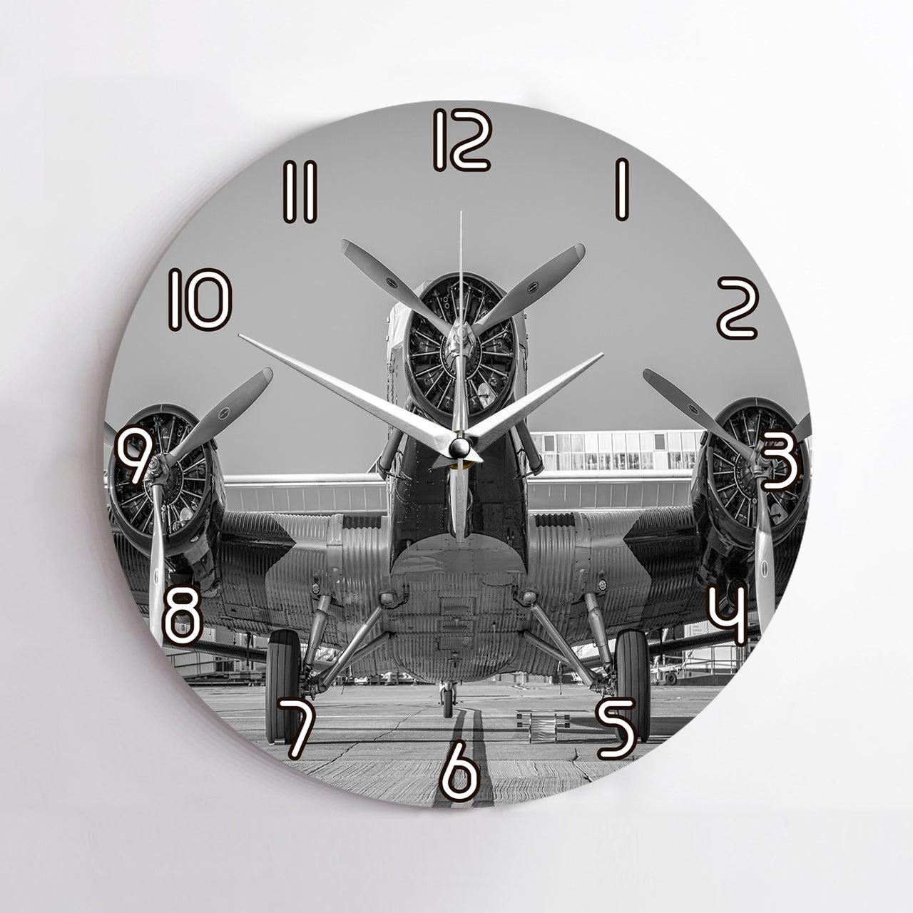 Face to Face to 3 Engine Old Airplane Printed Wall Clocks