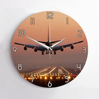 Thumbnail for Landing Boeing 747 During Sunset Designed Wall Clocks