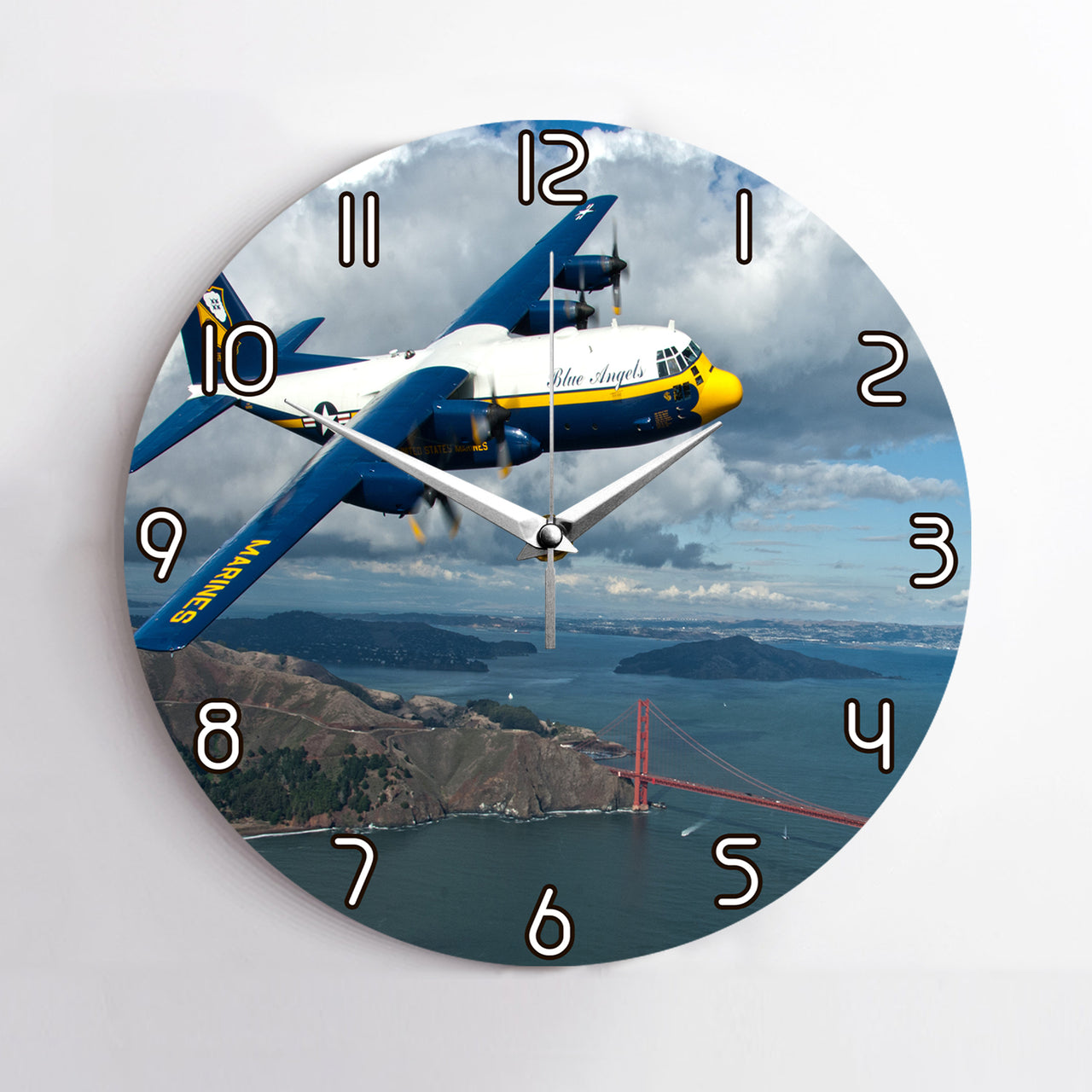 Blue Angels & Bridge Printed Wall Clocks
