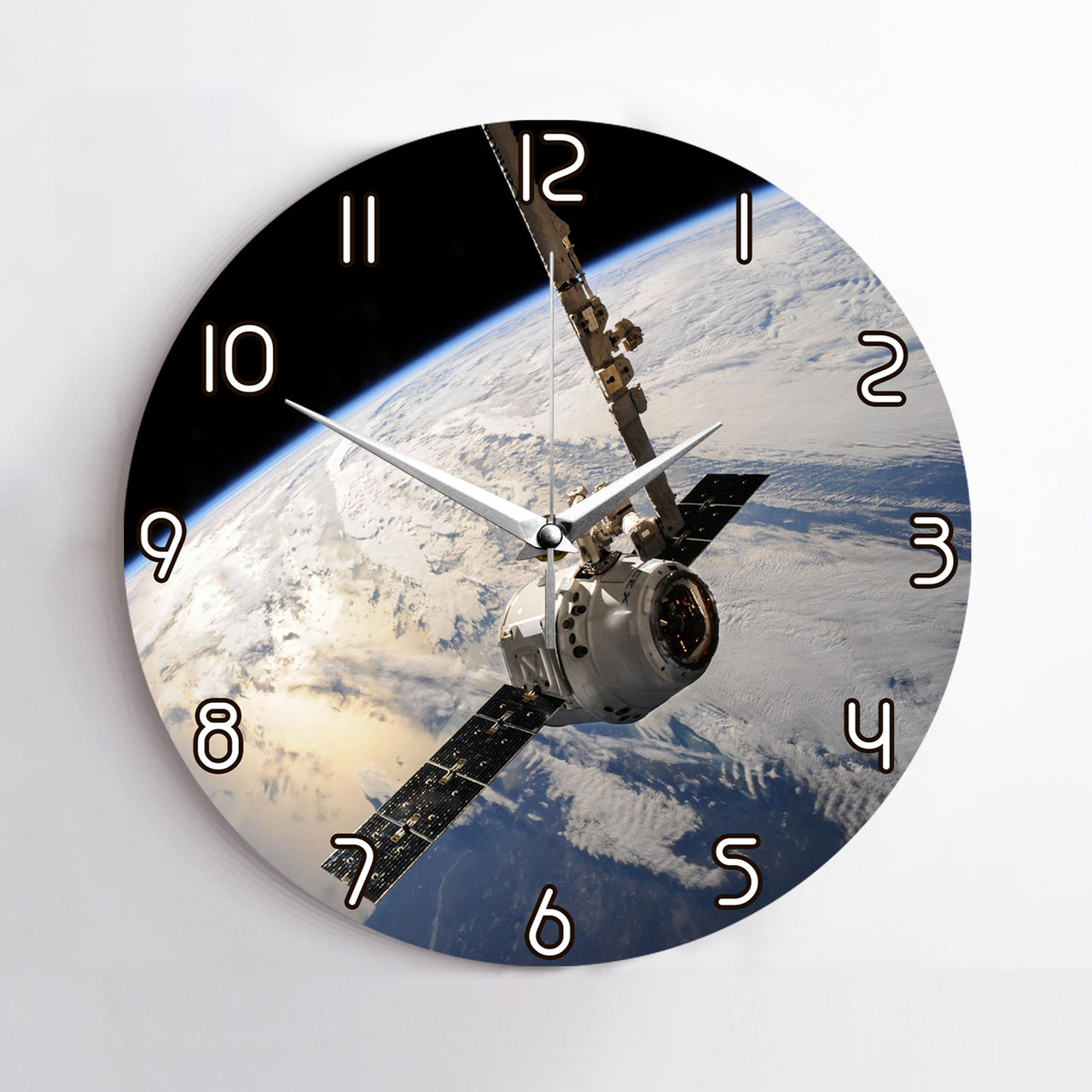 World View from Space Printed Wall Clocks