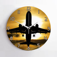 Thumbnail for Departing Passenger Jet During Sunset Printed Wall Clocks