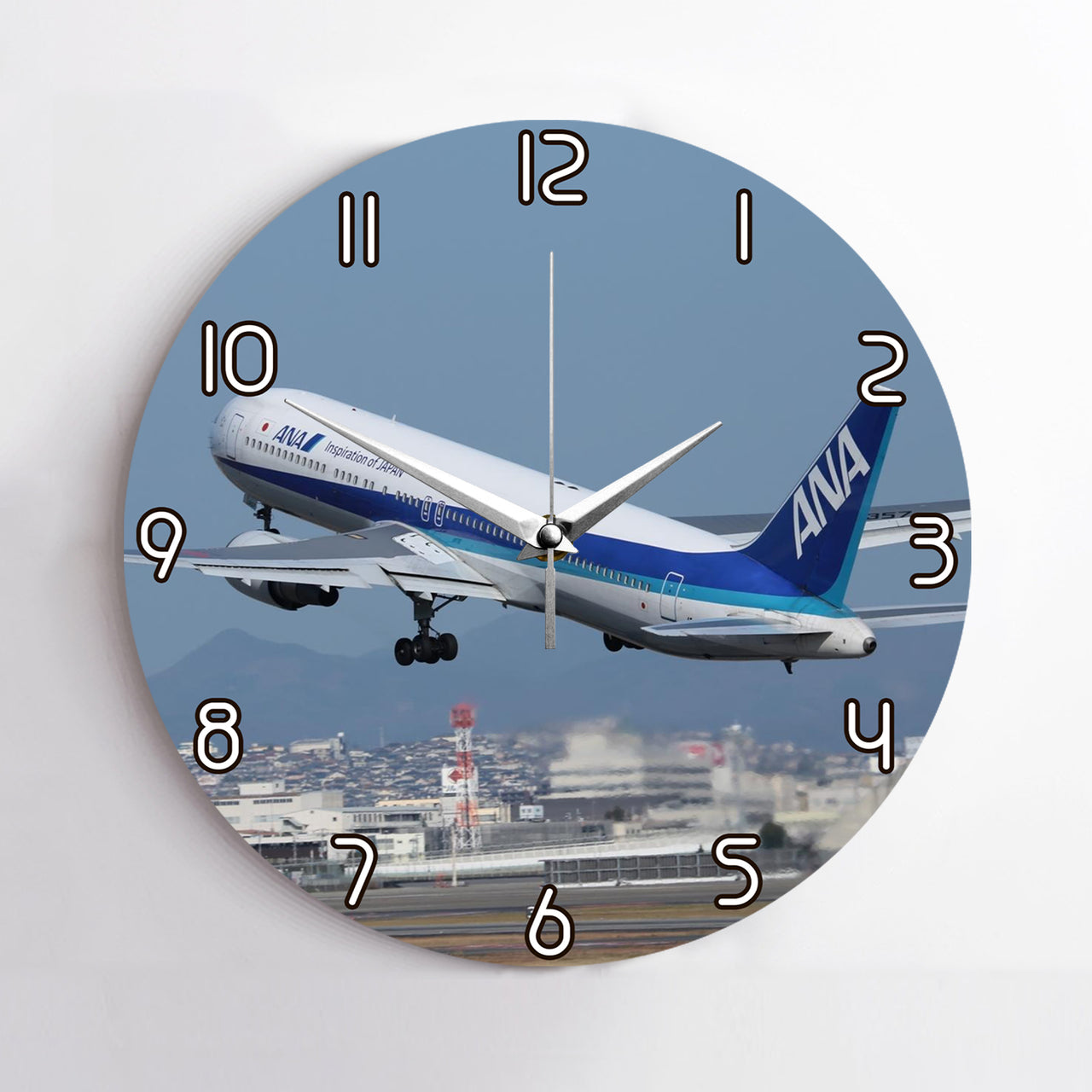 Departing ANA's Boeing 767 Printed Wall Clocks