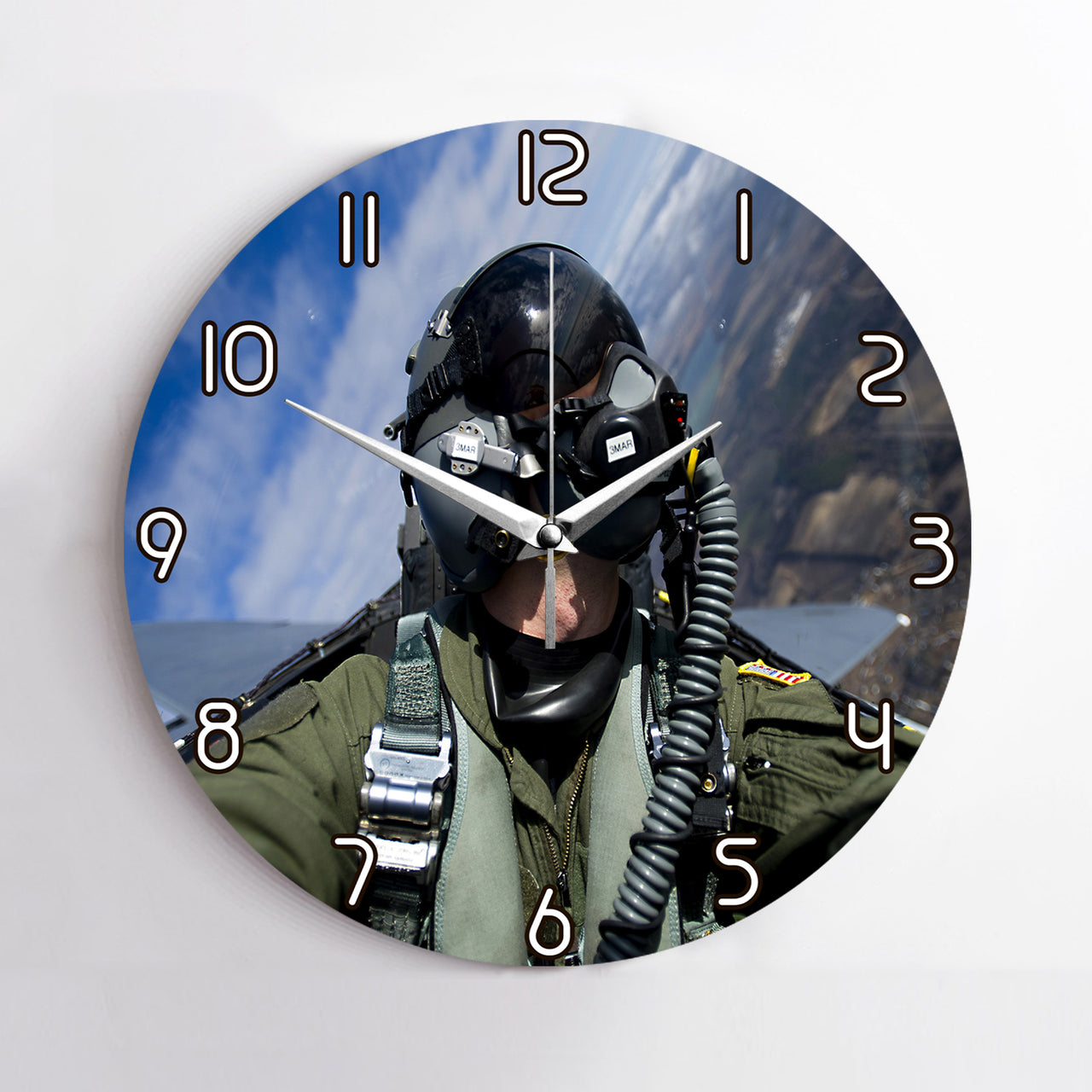 Amazing Military Pilot Selfie Printed Wall Clocks