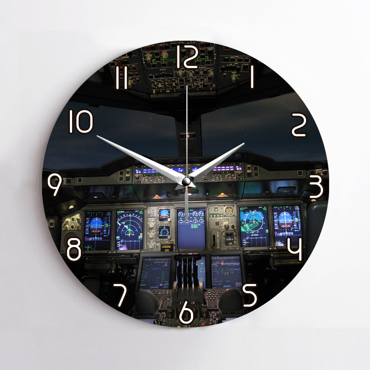 Airbus A380 Cockpit Printed Wall Clocks
