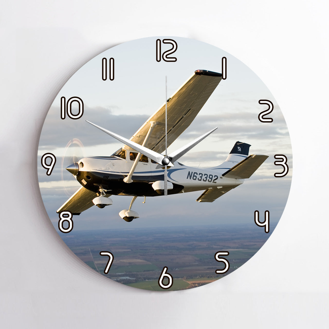 Cruising Cessna Printed Wall Clocks