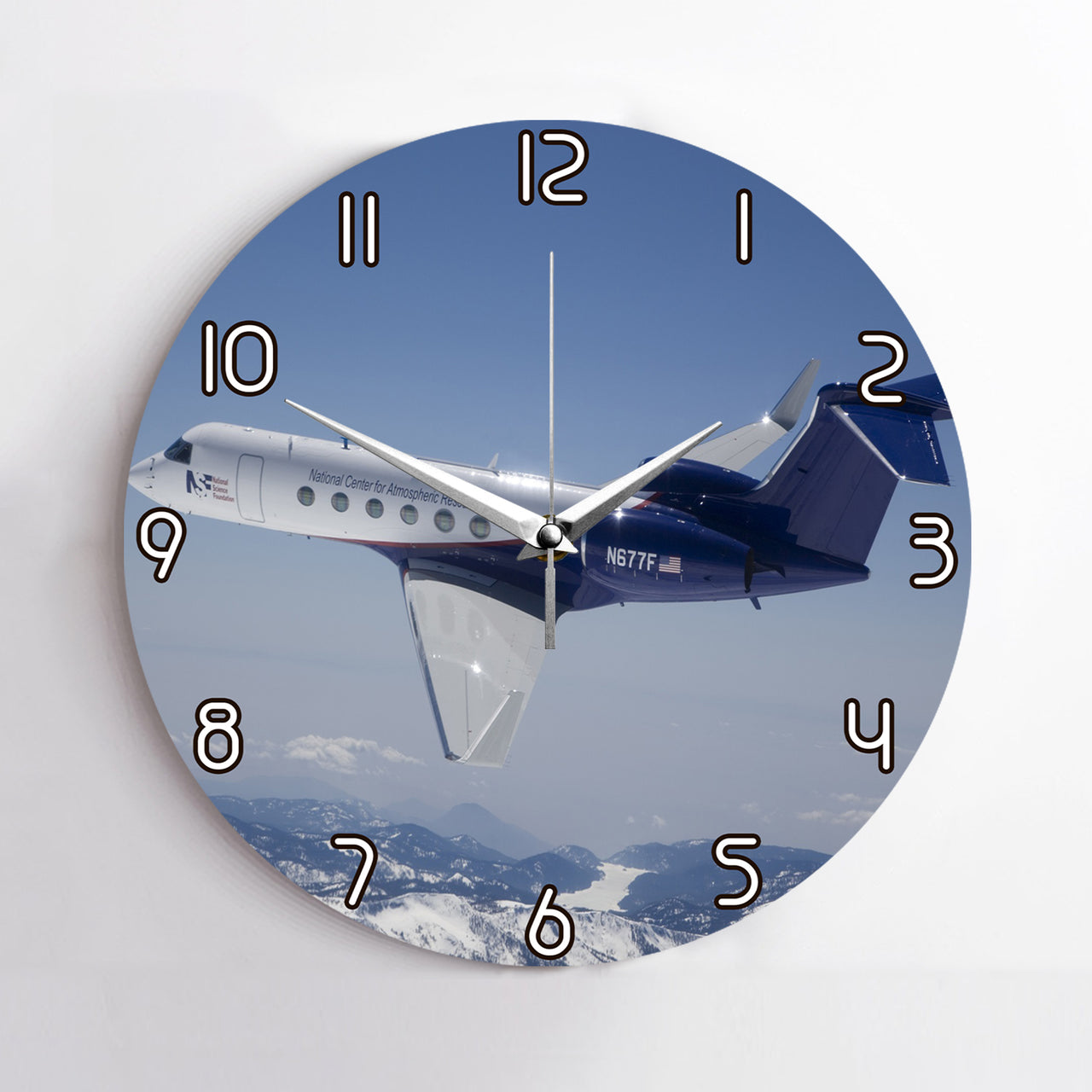 Cruising Gulfstream Jet Printed Wall Clocks