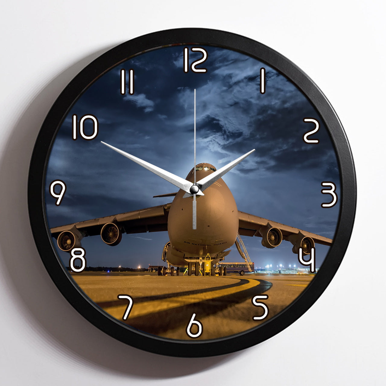 Amazing Military Aircraft at Night Designed Wall Clocks