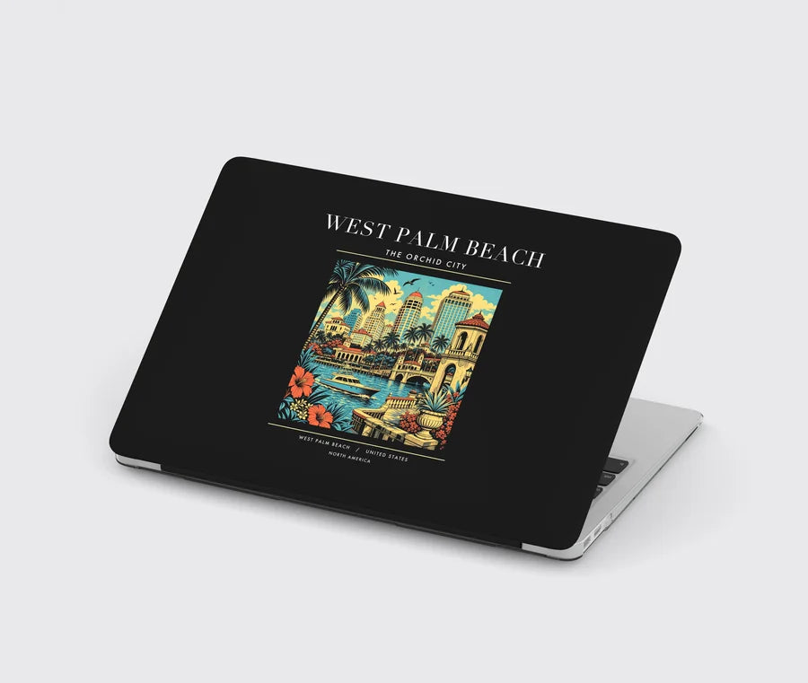 WEST PALM BEACH - Poster - MacBook Case - Black