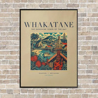 Thumbnail for WHAKATANE - Poster - Canvas Framed - Beige