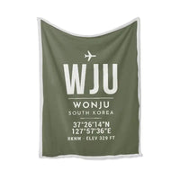 Thumbnail for Wonju Airport (WJU) Bedding Sets & Blankets - Blanket - ID Tag - Green Army