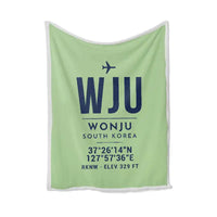 Thumbnail for Wonju Airport (WJU) Bedding Sets & Blankets - Blanket - ID Tag - Light Green