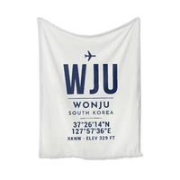 Thumbnail for Wonju Airport (WJU) Bedding Sets & Blankets - Blanket - ID Tag - White