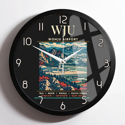 WJU - Poster - Wall Clock Framed - Black