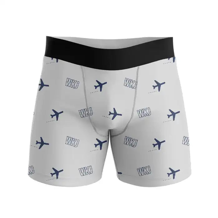 Wakkanai Airport (WKJ) Men Boxers - Pattern - Light Gray