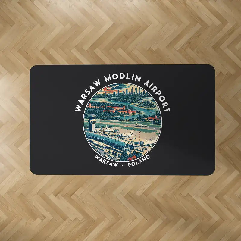 Warsaw Modlin Airport (WMI) Carpets - Carpet Rectangle - Badge - Black