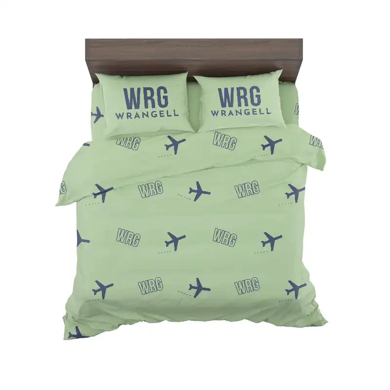 Wrangell Airport (WRG) Bedding Sets & Blankets - Bedding Set - Pattern - Light Green