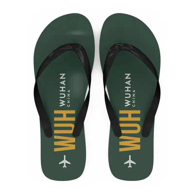 Wuhan Tianhe International Airport (WUH) Slippers & Flip Flops - Slippers - Flip Flops - Code - Dark Green