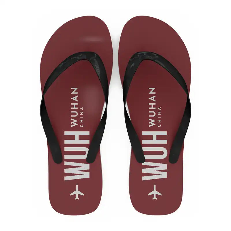 Wuhan Tianhe International Airport (WUH) Slippers & Flip Flops - Slippers - Flip Flops - Code - Dark Red