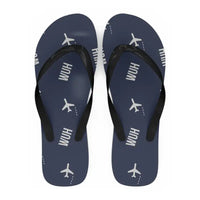 Thumbnail for Wuhan Tianhe International Airport (WUH) Slippers & Flip Flops - Slippers - Flip Flops - Pattern - Navy Blue